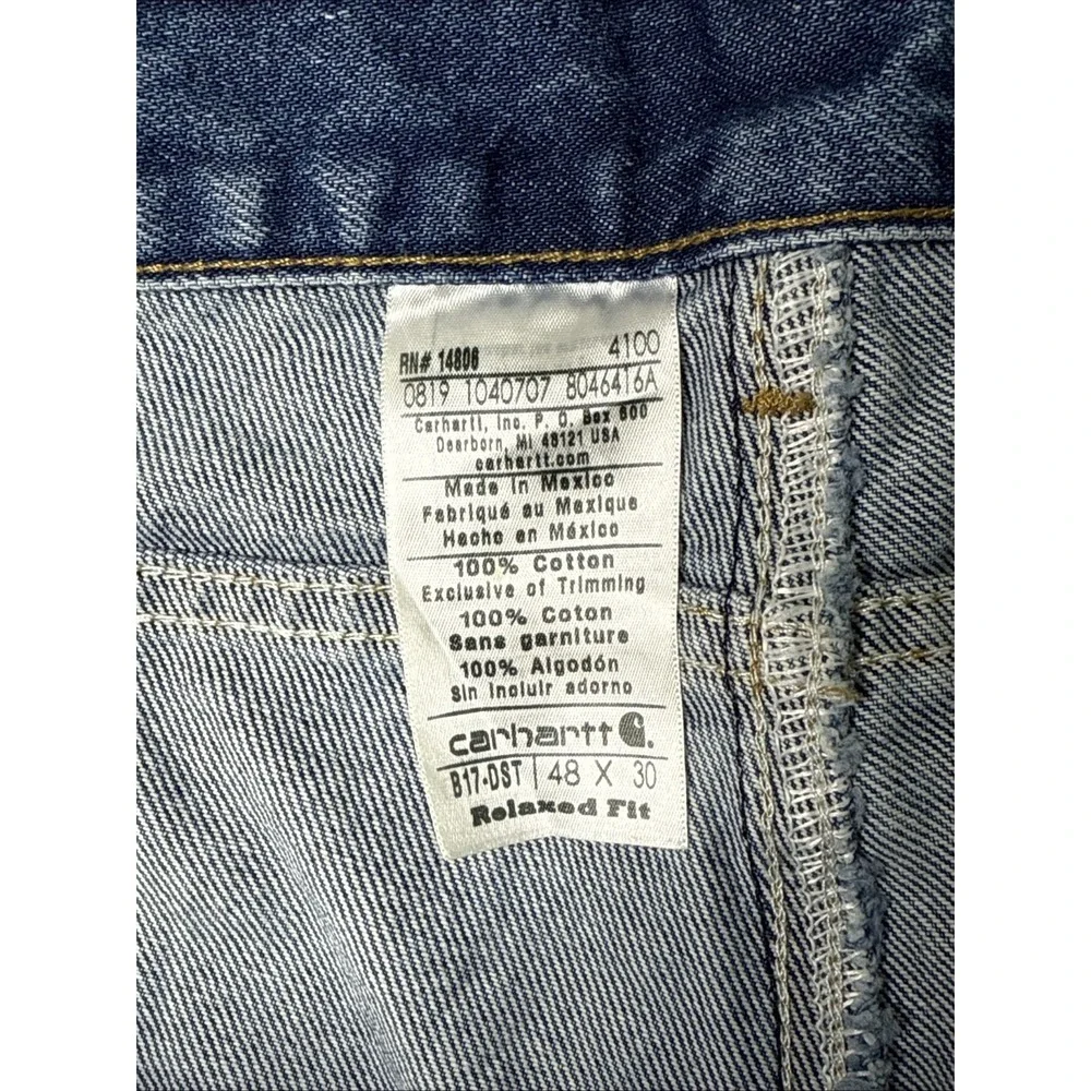 Mens Carhartt Straight Leg Relaxed Fit Jeans Pants Vtg Grandpa Big 48 x 30